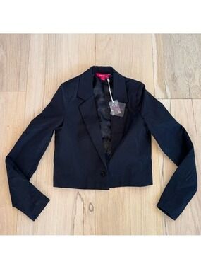 Urban Threads Black Cropped Blazer Coat Size 8 Tall NWT